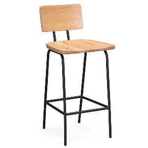 Collins - Wood Saddle Counter stool (RUB + Metal)